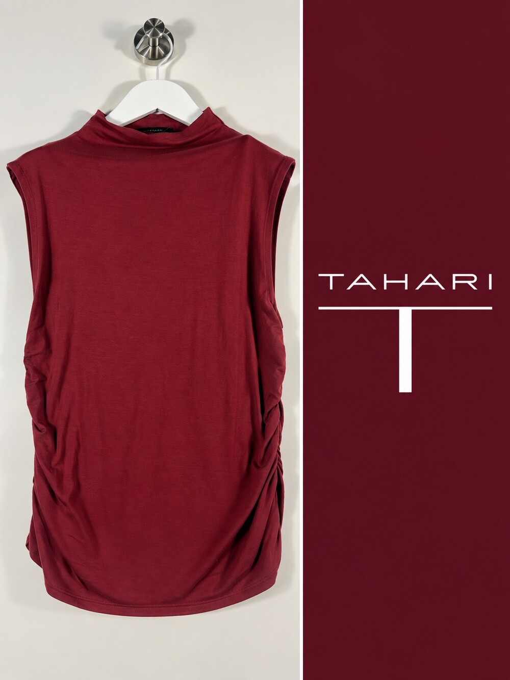 New with tags T Tahari sleeveless top in a beautiful rich burgundy/wine colour.